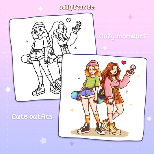 Girl Fashion Coloring Book