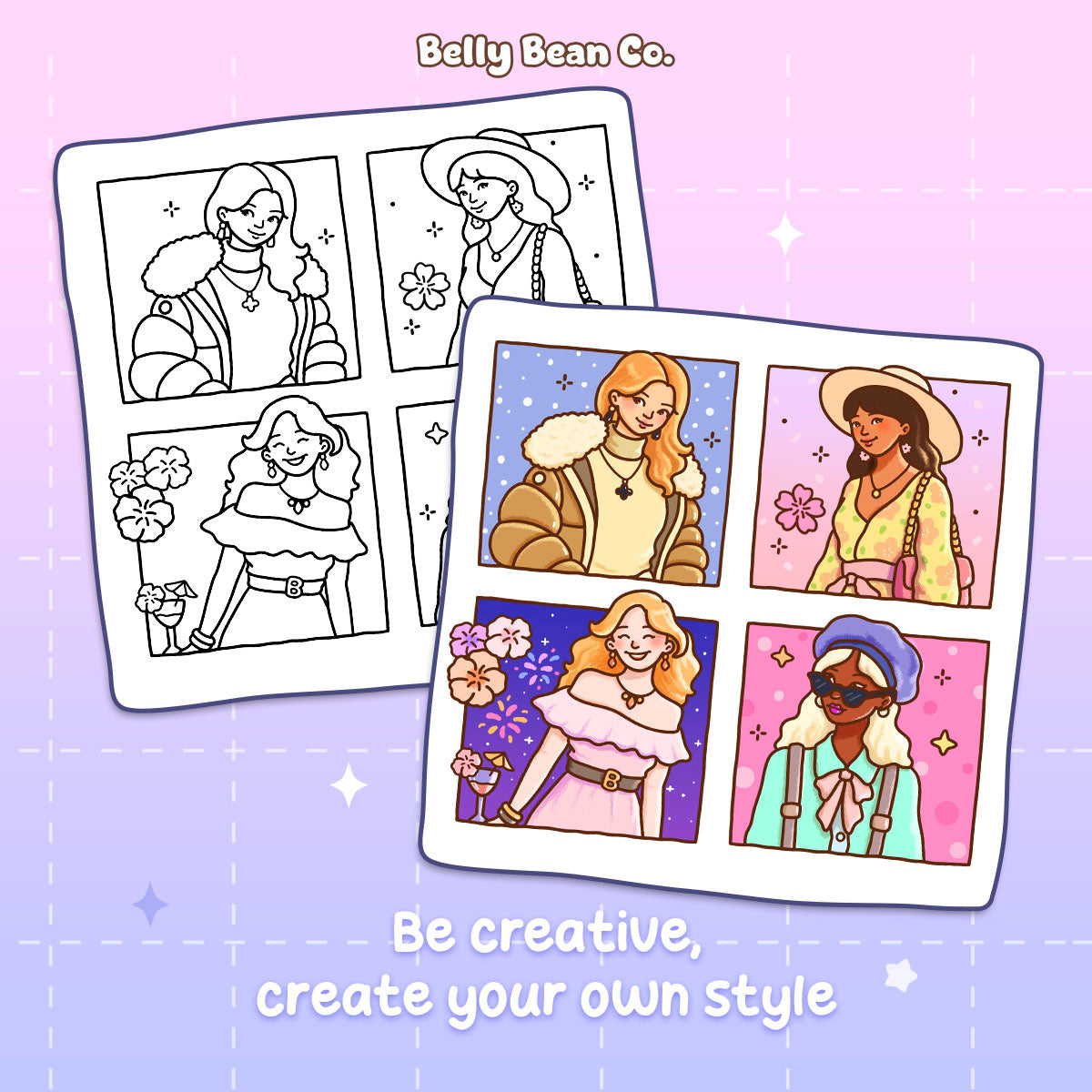 Girl Fashion Coloring Book