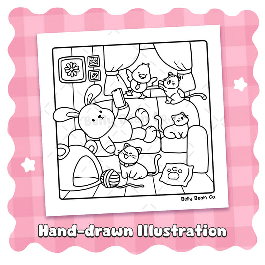 Printable Belly Bean Tales Coloring Page (Pack of 8)