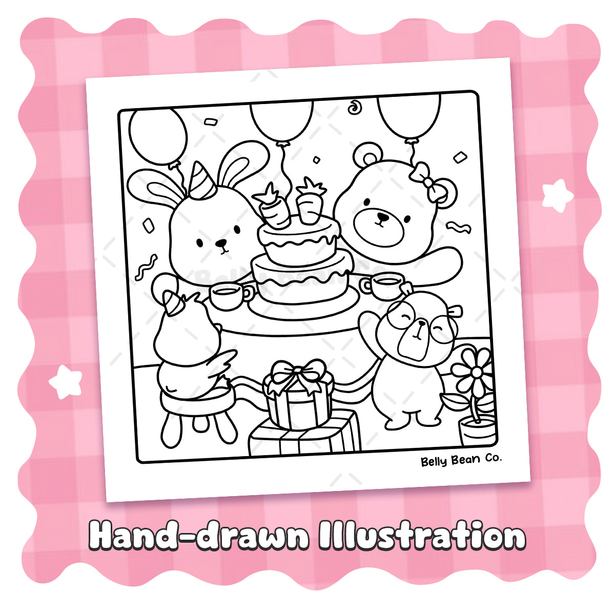 Printable Belly Bean Tales Coloring Page (Pack of 8)
