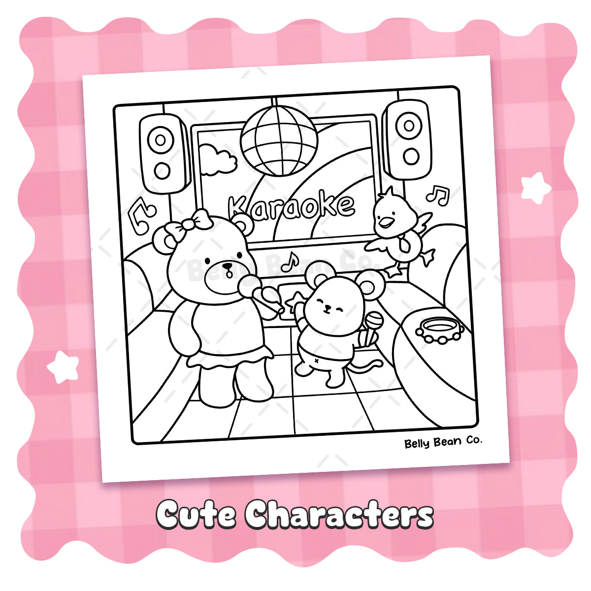 Printable Belly Bean Tales Coloring Page (Pack of 8)