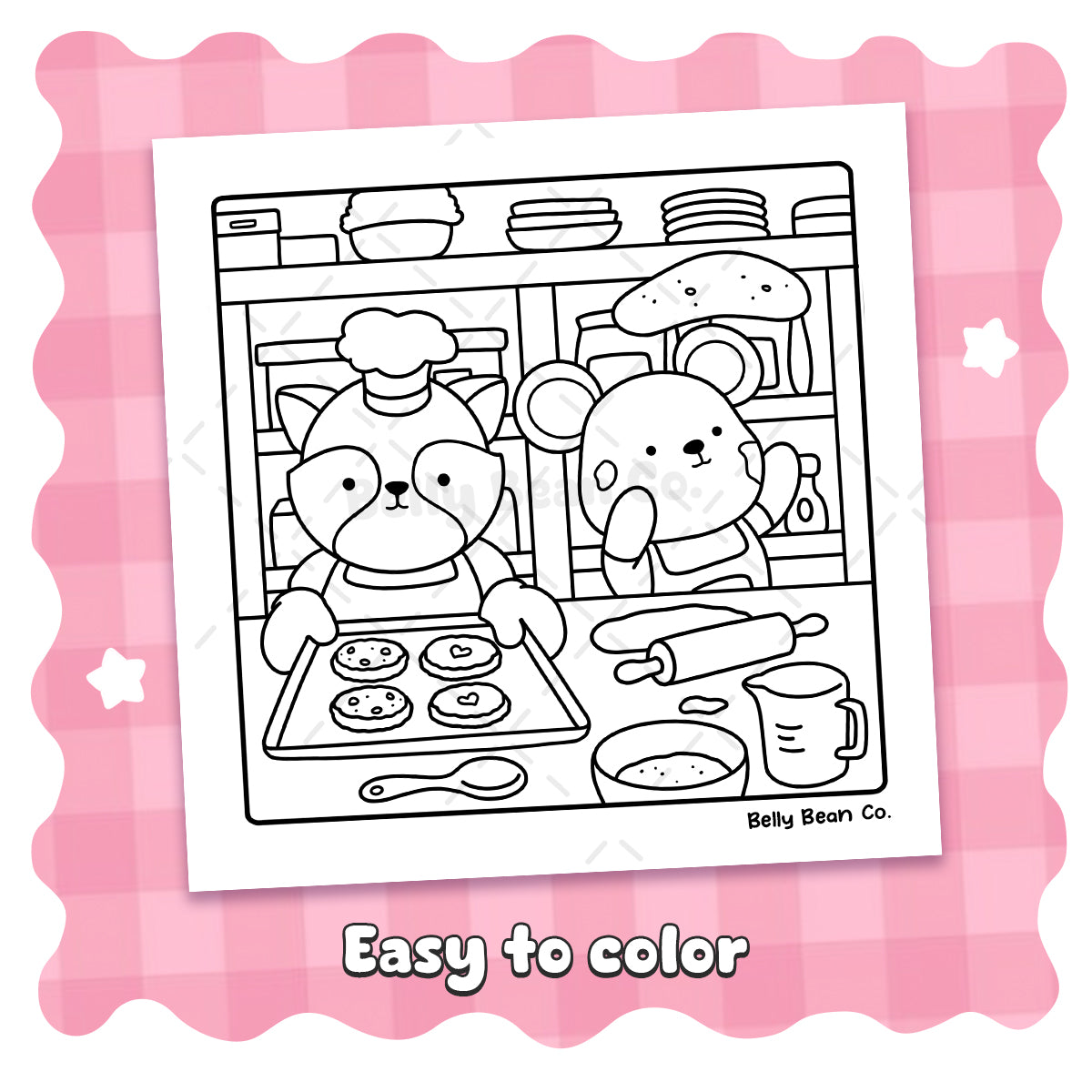 Printable Belly Bean Tales Coloring Page (Pack of 8)
