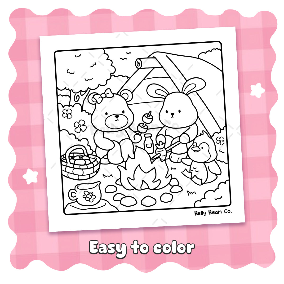 Printable Belly Bean Tales Coloring Page (Pack of 8)