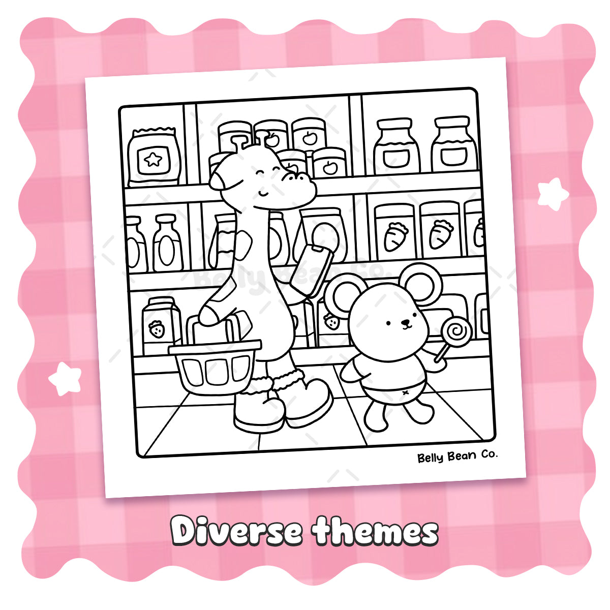 Printable Belly Bean Tales Coloring Page (Pack of 8)