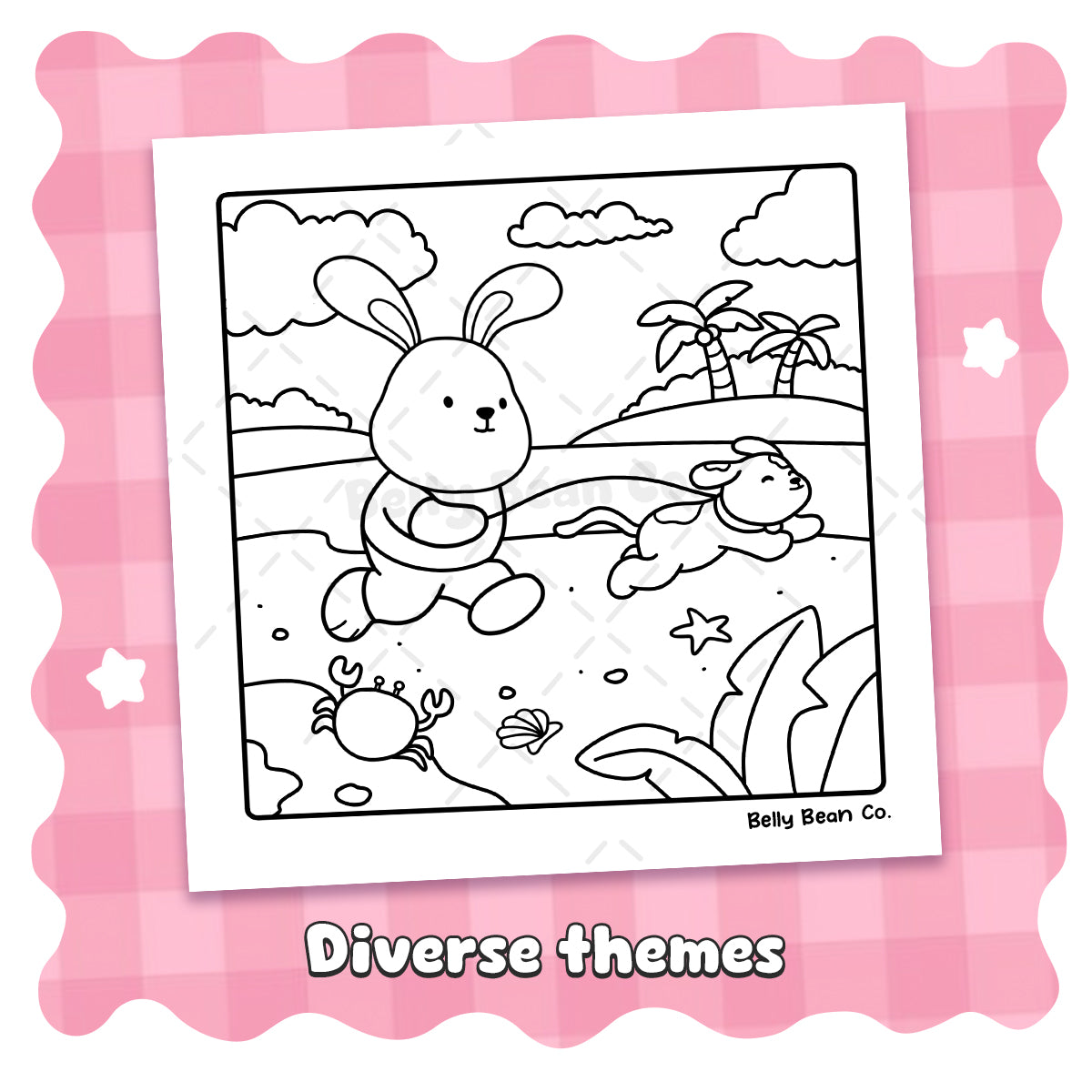 Printable Belly Bean Tales Coloring Page (Pack of 8)
