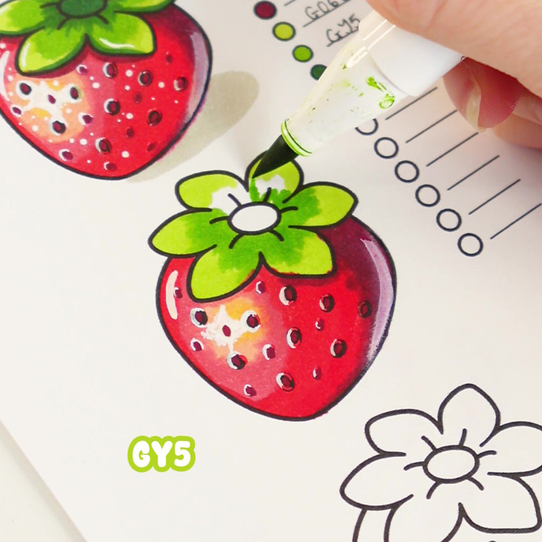 How to Color a Cute Strawberry: A Step-by-Step Tutorial – Belly Bean Co