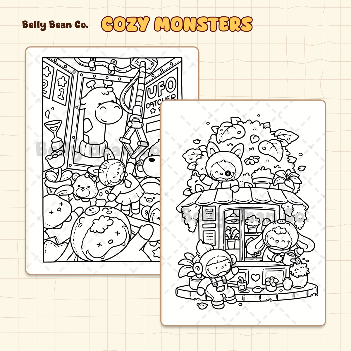 Cozy Monster digital coloring pages