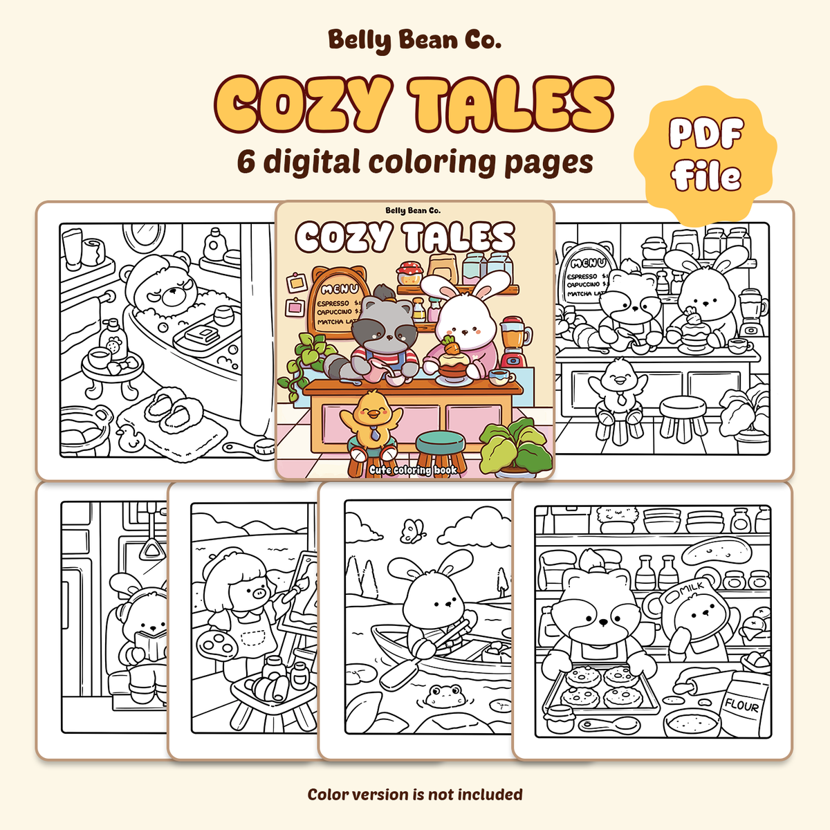Cozy Tales digital coloring pages
