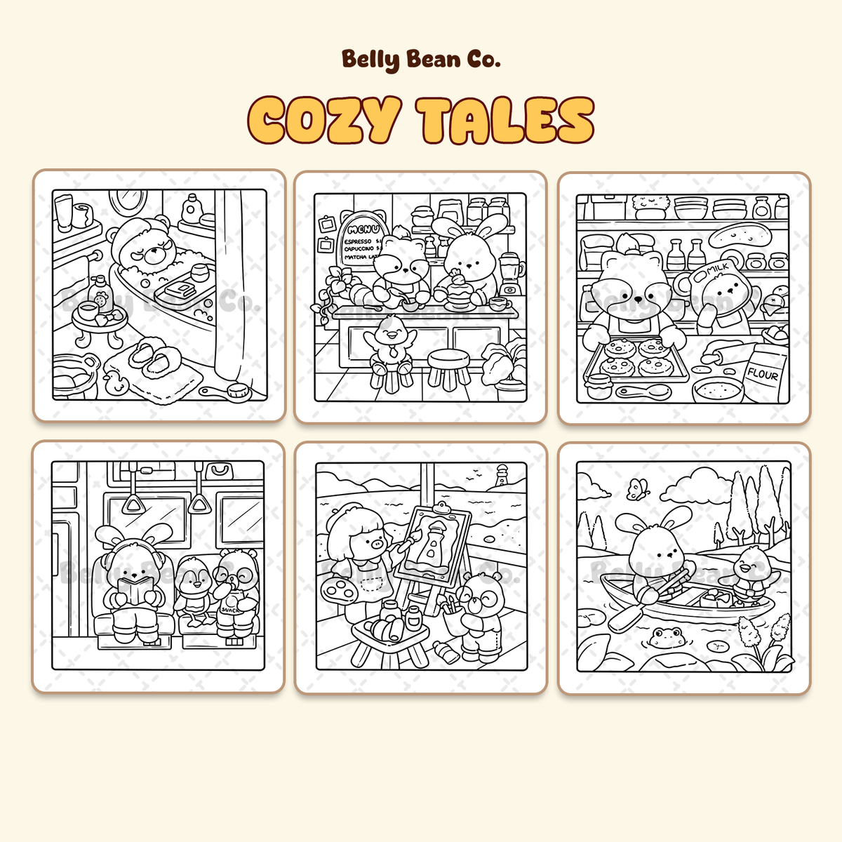 Cozy Tales digital coloring pages