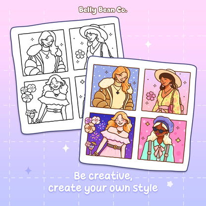 Girl Fashion Coloring Book