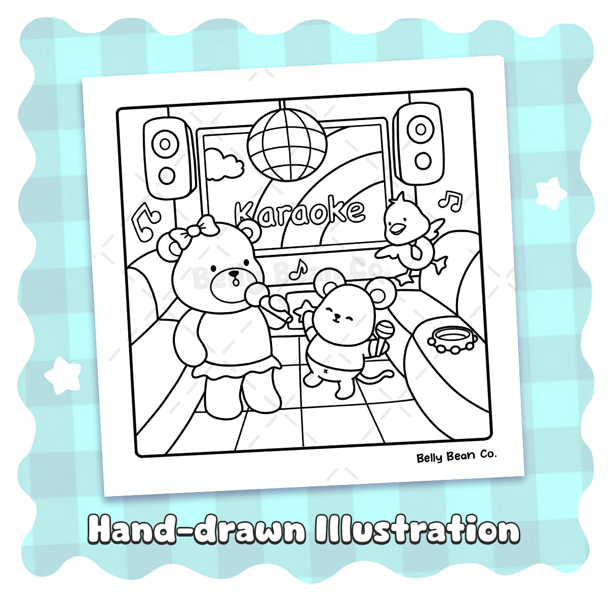 Printable Belly Bean Tales Coloring Page (Pack of 4)