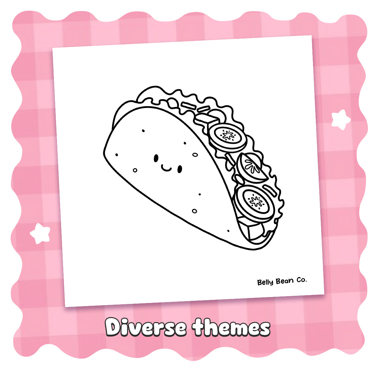 Printable Cute Food & Drinks Coloring Pages (Pack of 8)