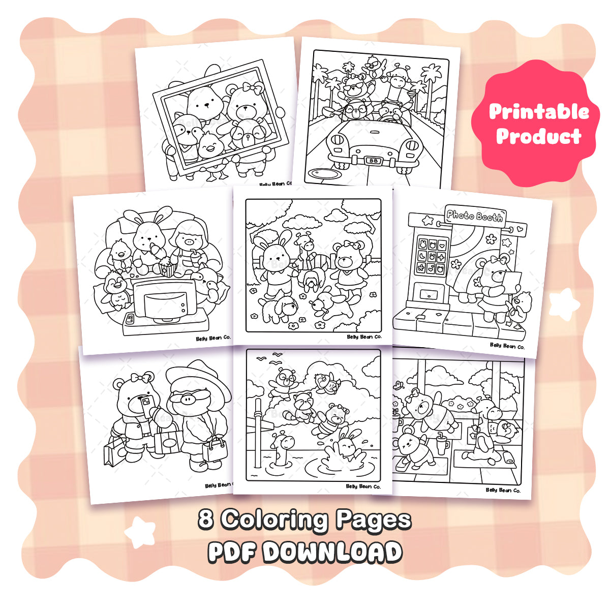 Friendships Coloring Page - Pack of 8