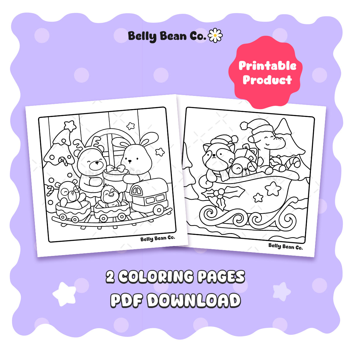 Printable Christmas Tales Coloring Page (Pack of 2)