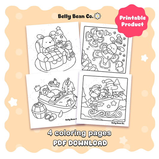 Printable Christmas Tales Coloring Pages (Pack of 4)